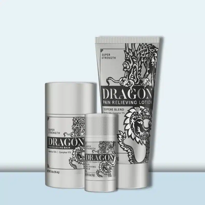 Dragon Pain Relieving Silver Bundle Terpene Blend – Lotion, Roll Up & Travel Size