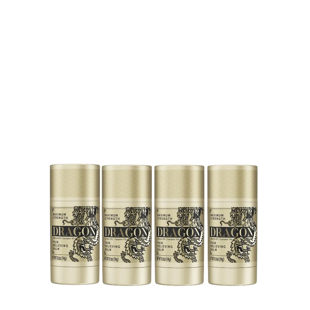 Dragon Pain Relieving Balm Travel Size Roll-Up Full Spectrum Formula 0.5oz - Pack of 4
