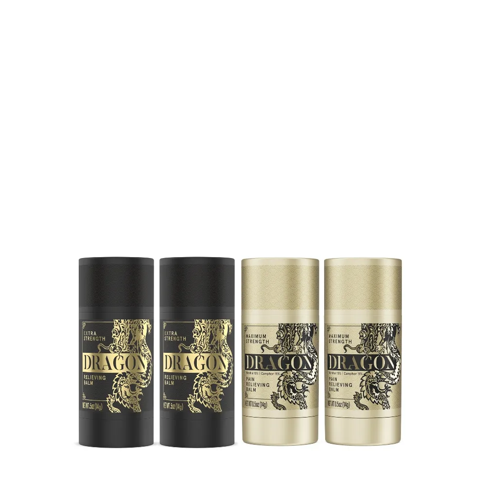 Dragon Pain Relieving Travel Size Rollup Black & Gold 0.5 oz – Pack of 4