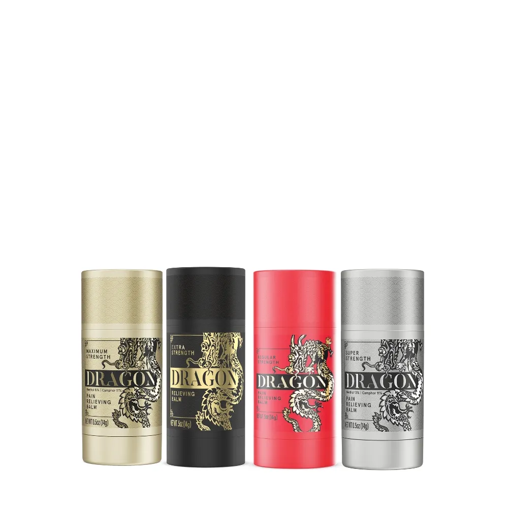 Dragon Pain Relieving Travel Size Rollup Red, Black, Silver and Gold 0.5 oz - Pack of 4