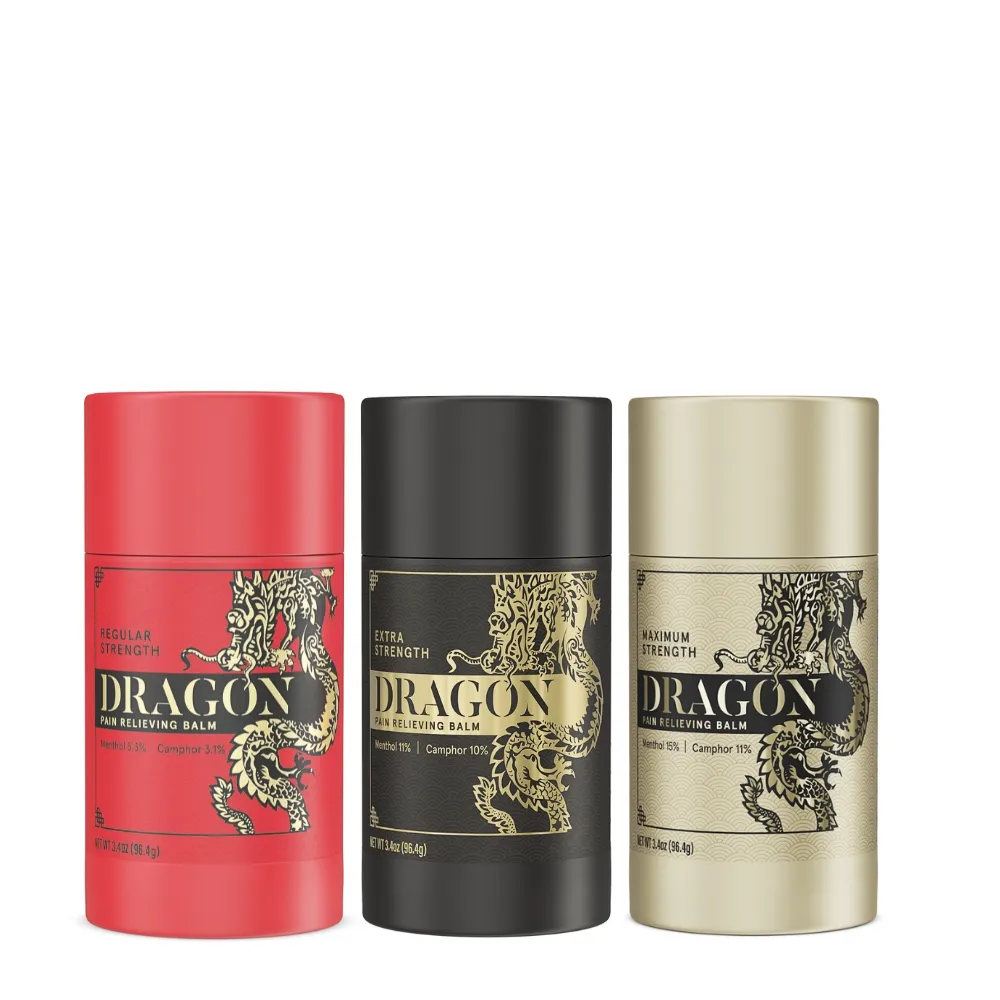 Dragon Pain Relieving Mixed Roll-Up (Red, Black and Gold) 3.4 oz - Pack of 3