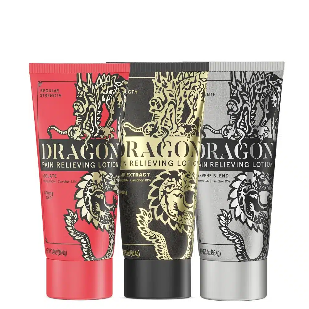 Dragon Pain Relieving Lotion Mixed (Red, Black &Gold) 3.4oz - Pack of 3